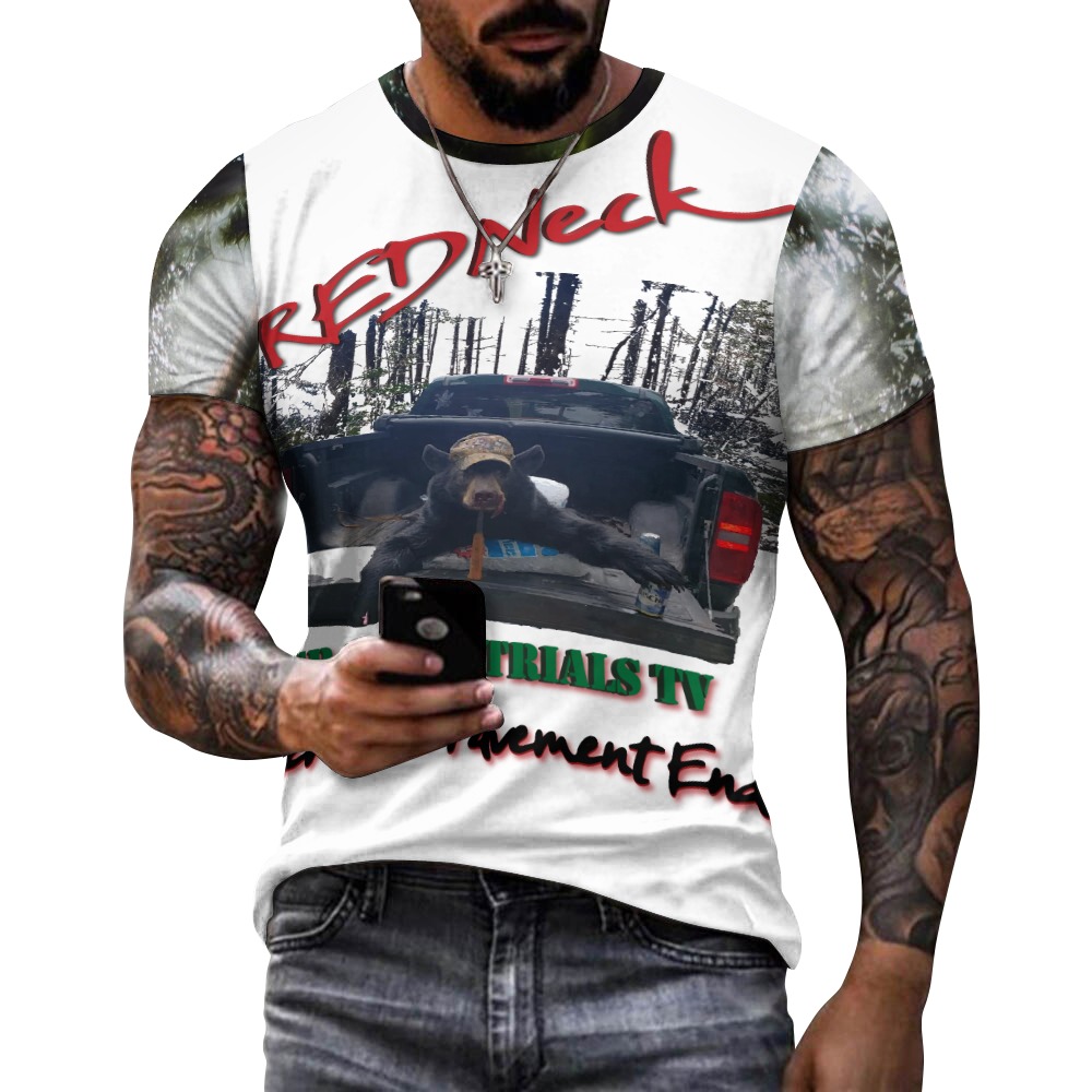 RedNeck Bear Men's Cotton T-shirt - Image 3