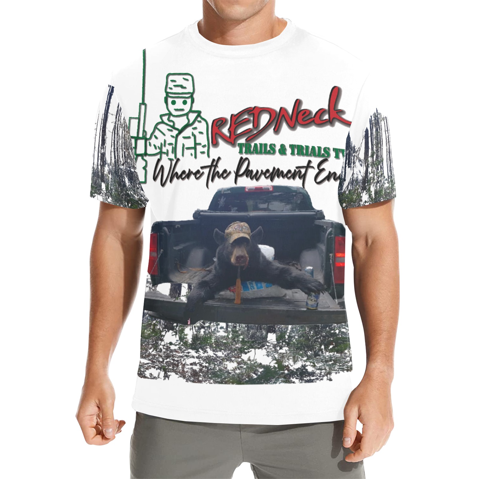 Men's Friend Bear Crew Neck T-Shirt