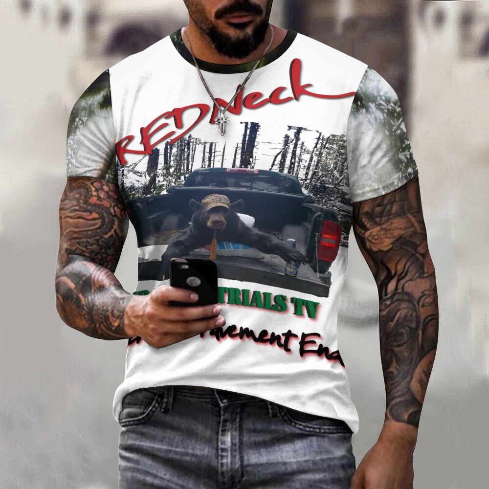 RedNeck Bear Men's Cotton T-shirt - Image 4