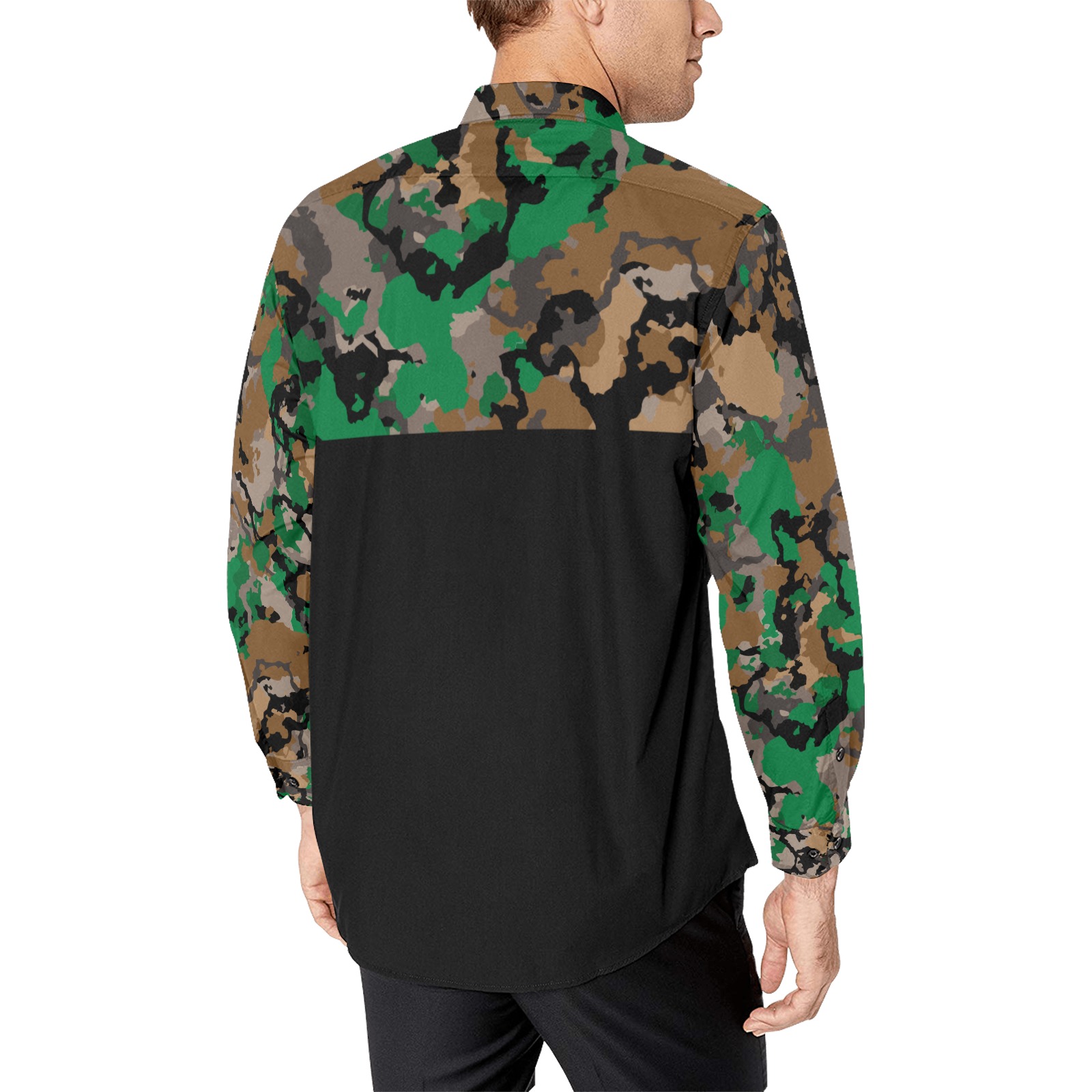 Men's All Over Print Long Sleeve Shirt(Without Pocket)(T61) - Image 6